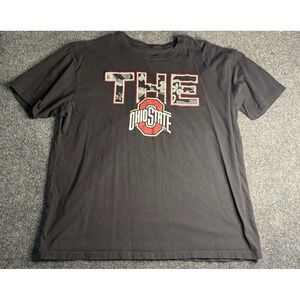 Ohio State Buckeyes Mens XL Black T-Shirt Floral Camo THE Block O Logo Tee